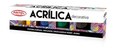 Estuche Pintura Acrílica Decorativa 6 Colores 15Ml