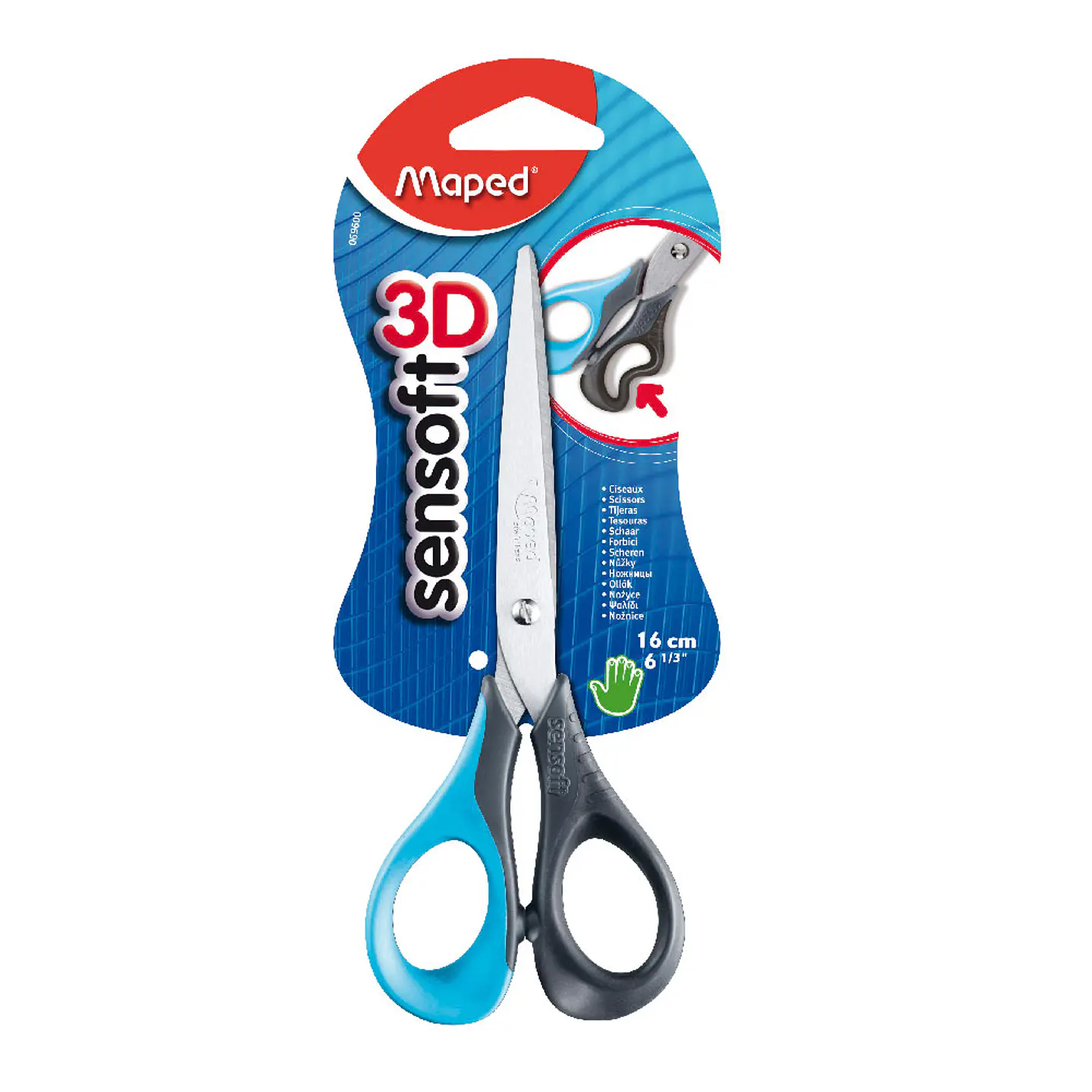 Blister Tijera Sensoft 3D 16 Cm Maped 1