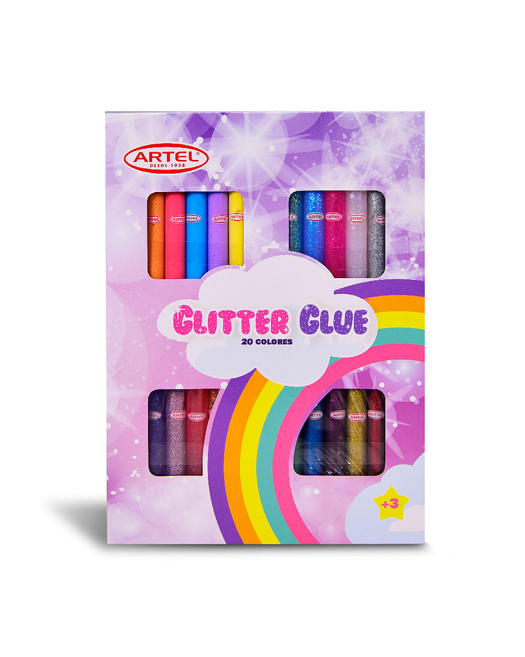Set Glitter Glue Colores Artel