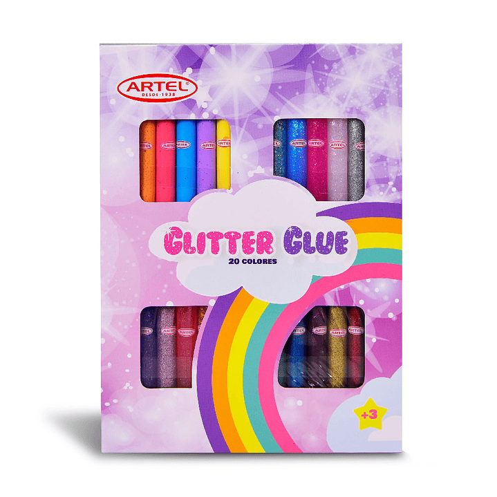 Set Glitter Glue Colores Artel