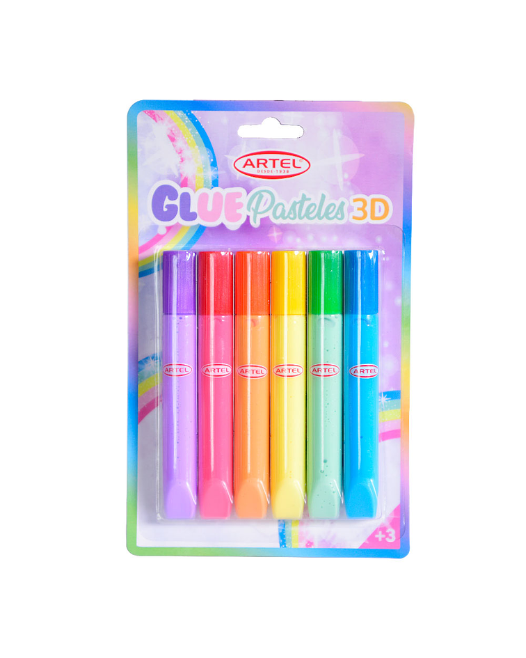 Blister Glue 3D Artel Colores Pastel