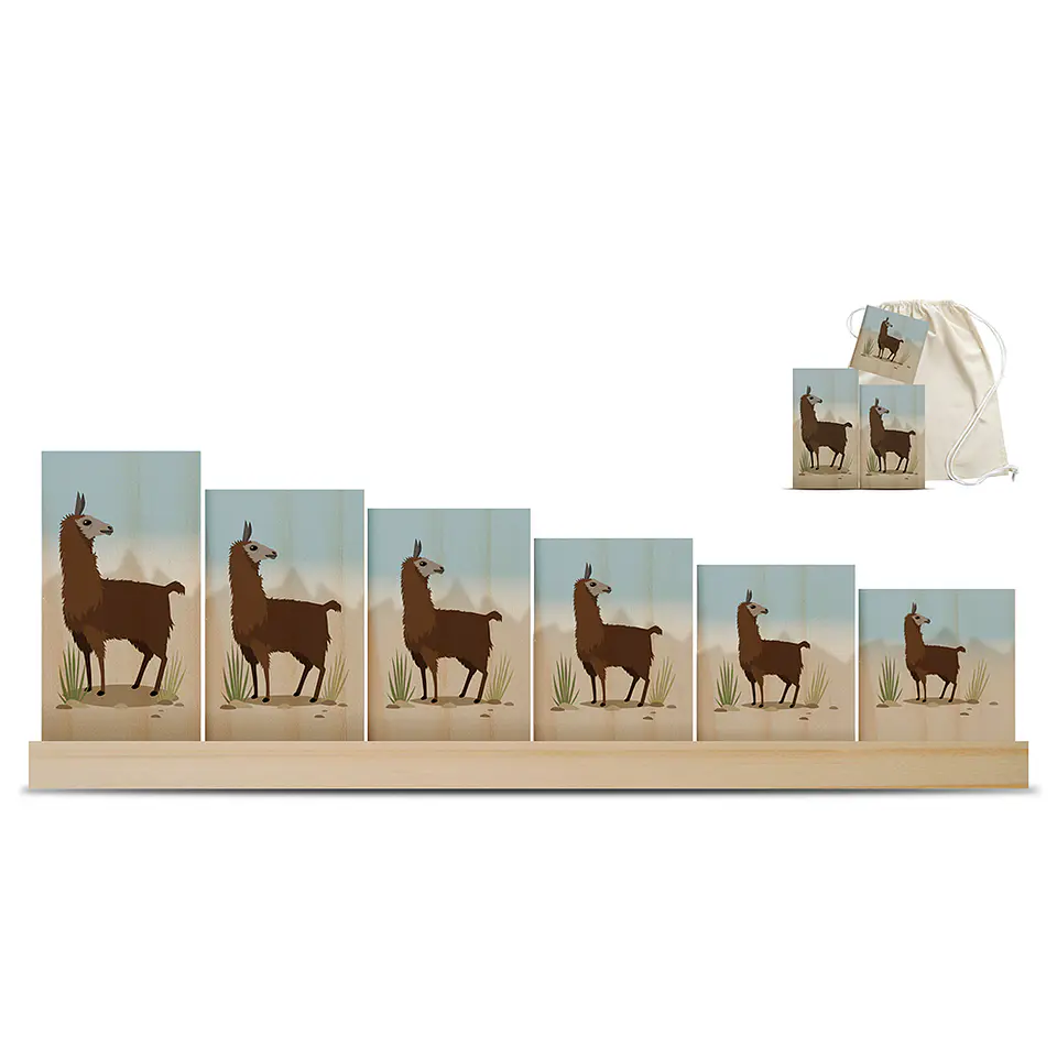 Familia de llamas Seriación madera 1