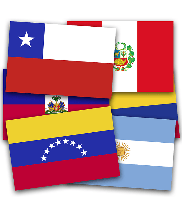 Set de 8 Banderas Latinoamericanas 90x60