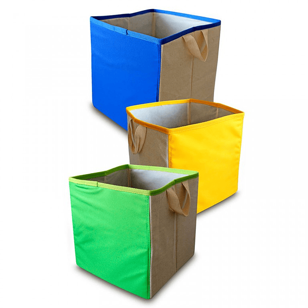 Set de 3 cajas plegables colores