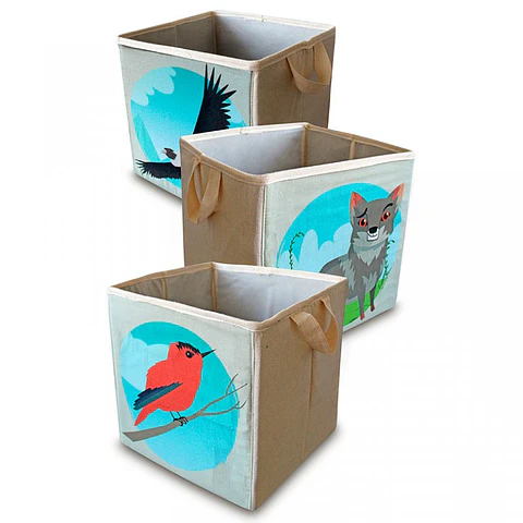 Set de 3 cajas plegables Diseño Fauna 