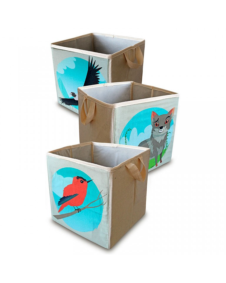 Set de 3 cajas plegables Diseño Fauna 