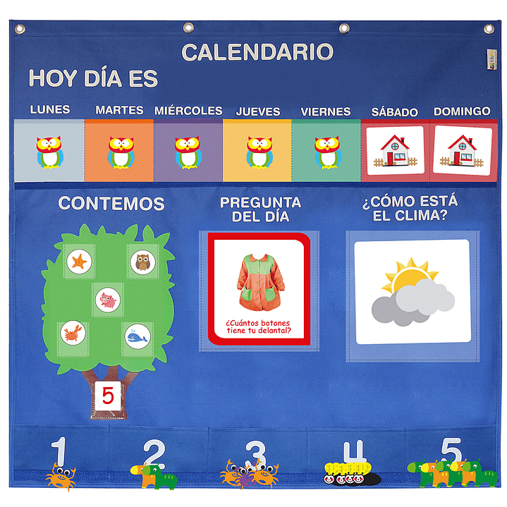 Panel de aprendizaje Calendario Matemático nivel medio menor