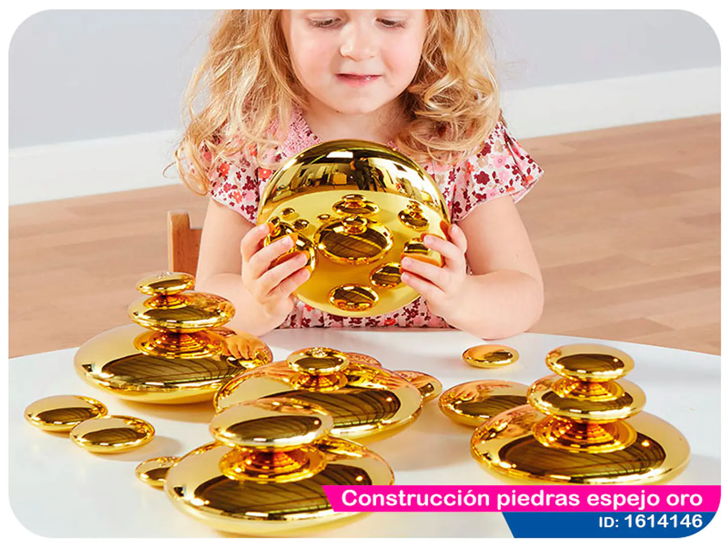 Construcción piedras espejo oro 20 Pzas. 2