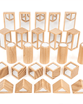 Figuras geométricas de madera con espejos acrílicos 25 Pzas.