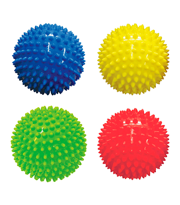 Set de 4 pelotas erizos sensoriales PVC.