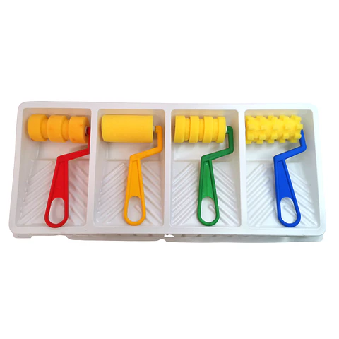 Set de rodillos de esponja con bandeja 
