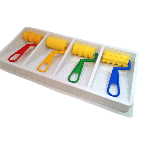 Set de rodillos de esponja con bandeja 