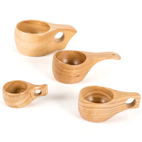 Set de 4 pocillos de madera TTS