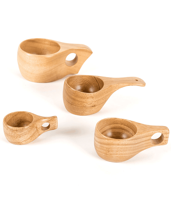 Set de 4 pocillos de madera TTS