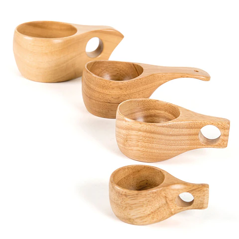 Set de 4 pocillos de madera TTS