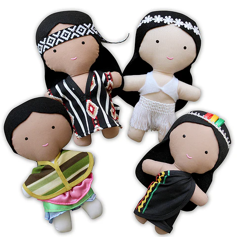 Set de 4 Muñecos de tela Diseño Etnias