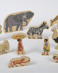 Creando historias: La sorpresa de Handa - figuras de madera