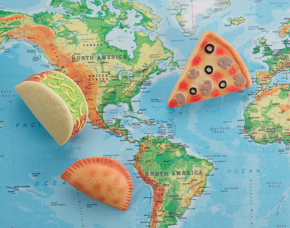 Piedras sensoriales - Alimentos del mundo 6
