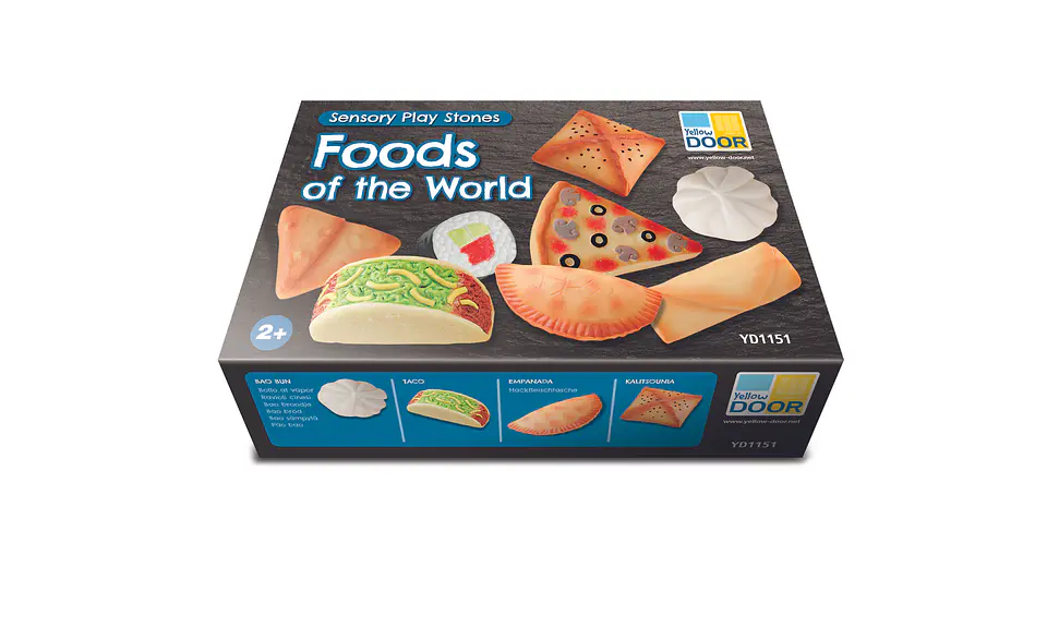 Piedras sensoriales - Alimentos del mundo 9