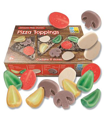 Piedras sensoriales - Trozos de Pizza