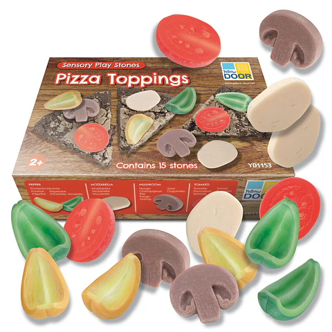 Piedras sensoriales - Trozos de Pizza