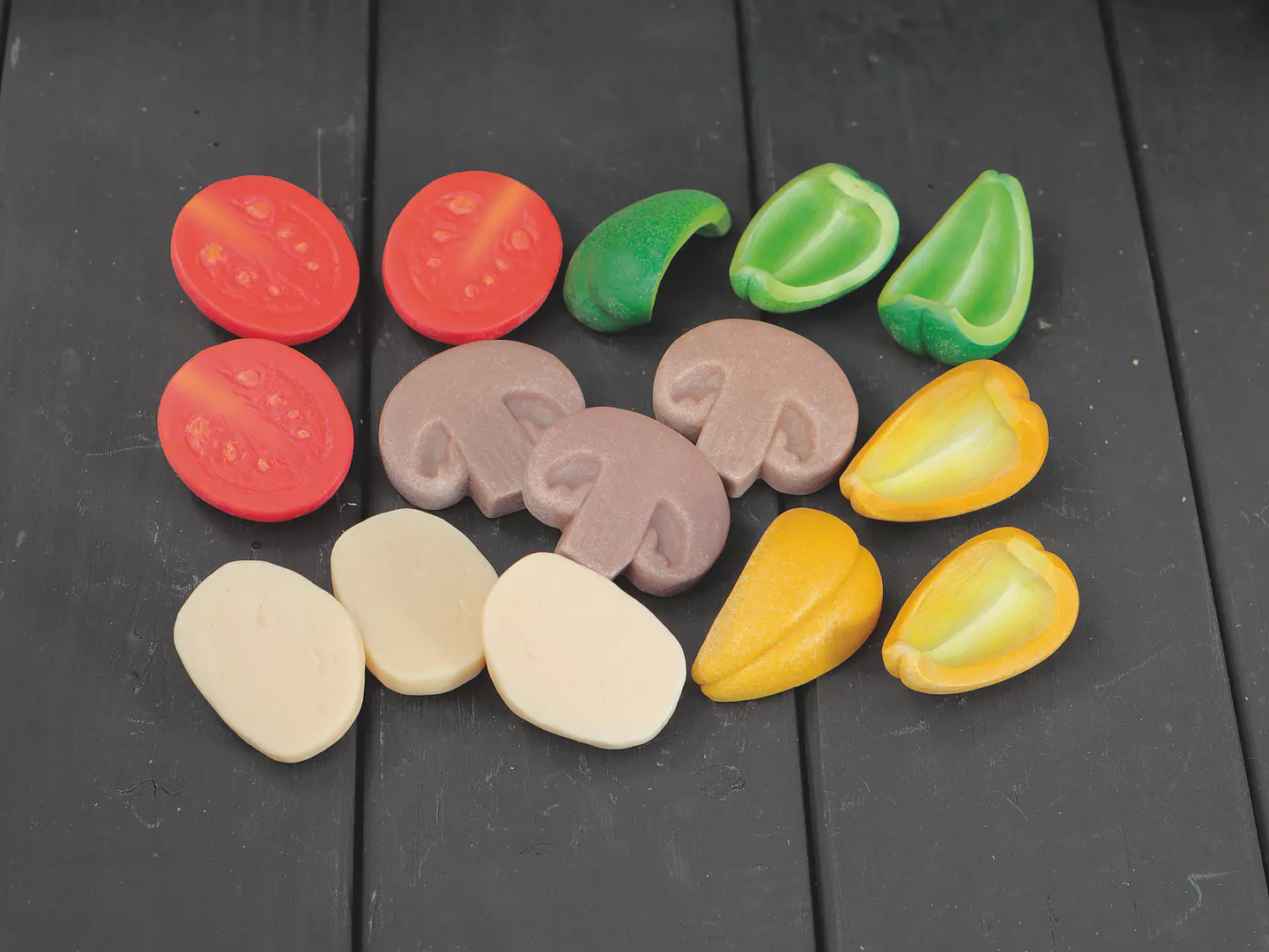 Piedras sensoriales - Trozos de Pizza 3