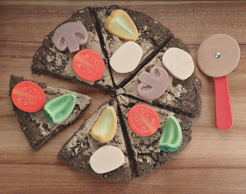 Piedras sensoriales - Trozos de Pizza 8