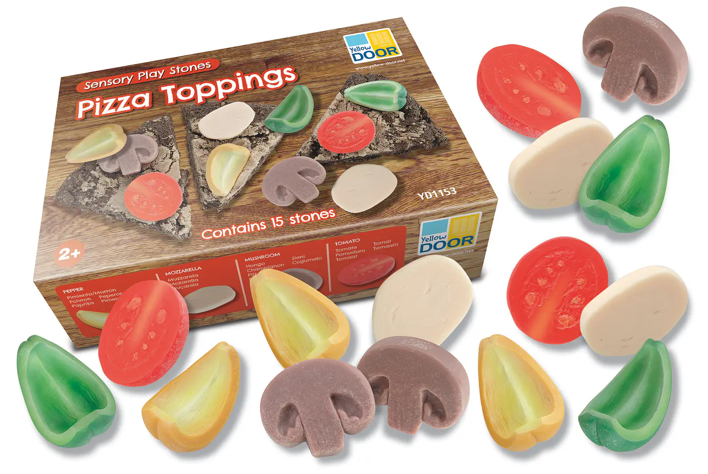 Piedras sensoriales - Trozos de Pizza 12