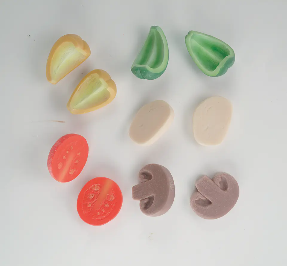 Piedras sensoriales - Trozos de Pizza 17