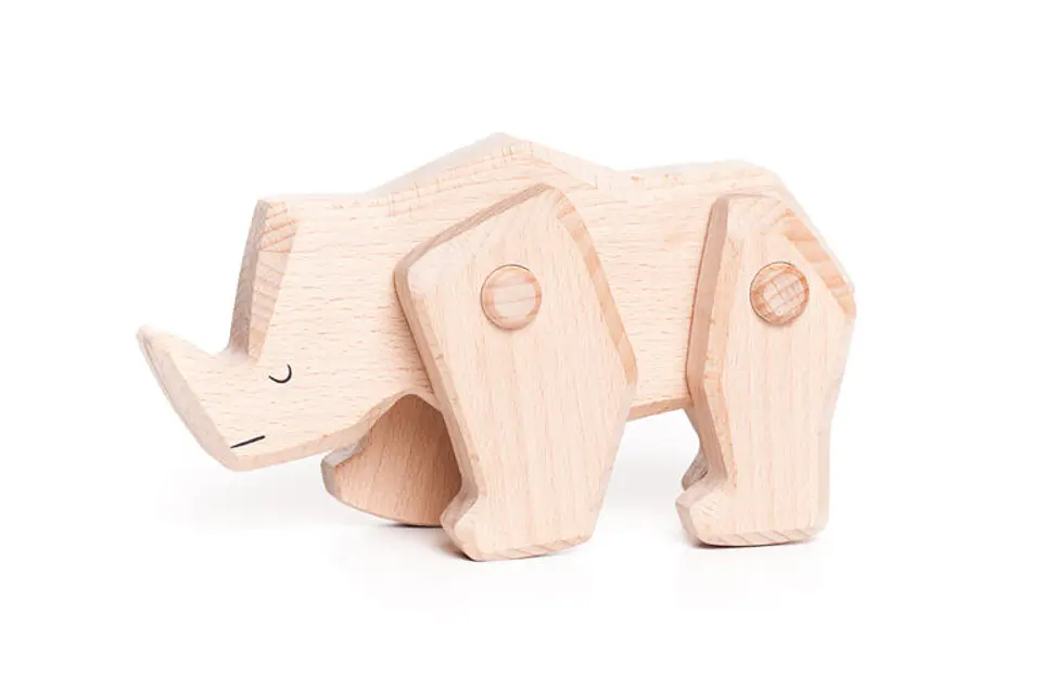Rinoceronte de madera articulado 1