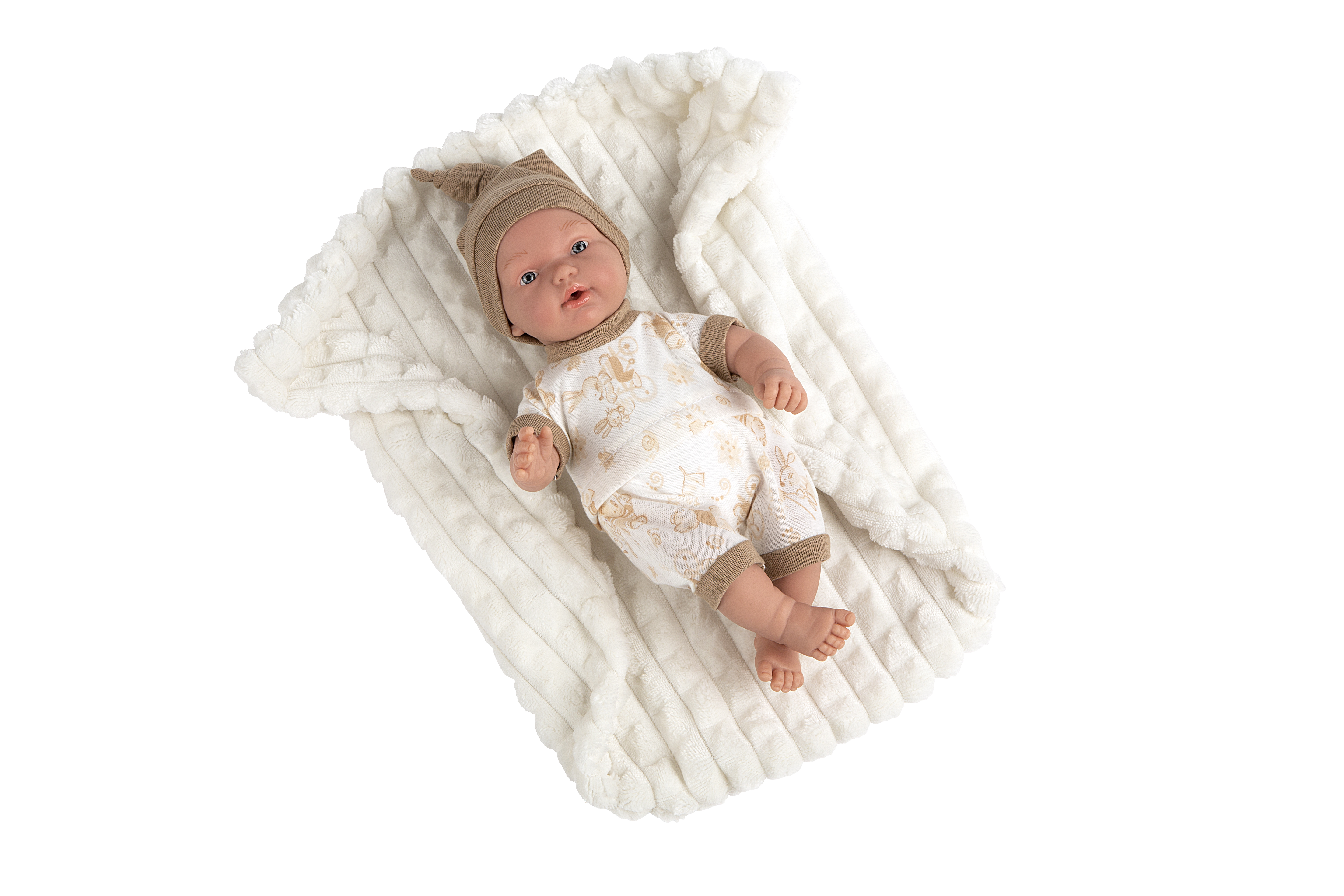 Muñeco 28 cm Hanne llorón ropa café
