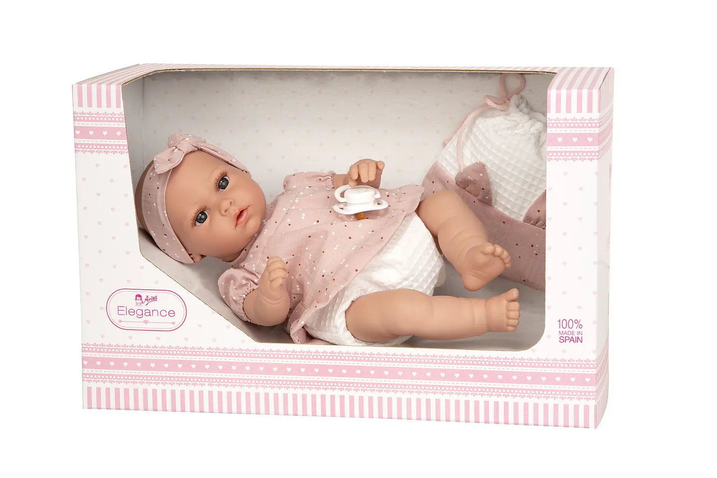 Muñeca 33 cm Nia con pañuelo Rosa 3