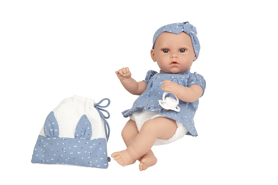 Muñeca 33 cm Nia con pañuelo Azul 1