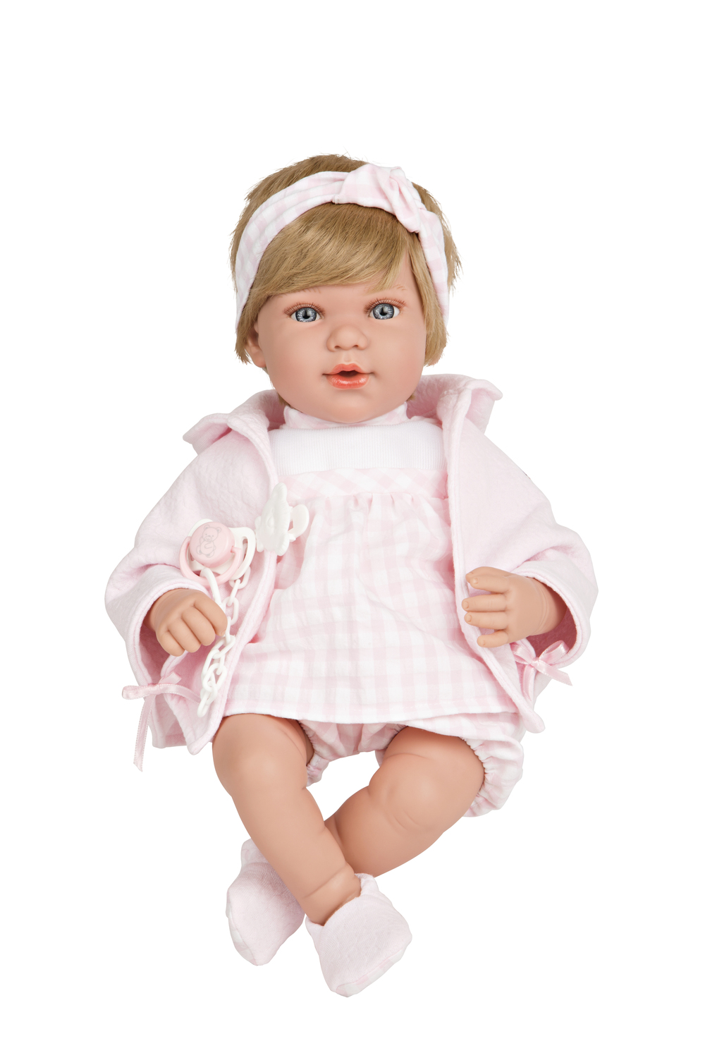 Muñeca 45 cm Iria rubia ropa rosa
