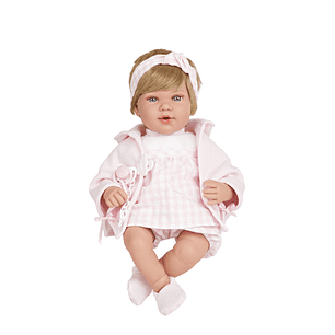 Muñeca 45 cm Iria rubia ropa rosa