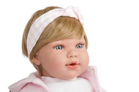 Muñeca 45 cm Iria rubia ropa rosa
