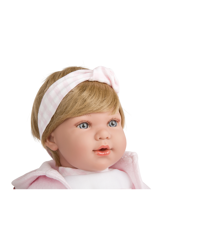 Muñeca 45 cm Iria rubia ropa rosa