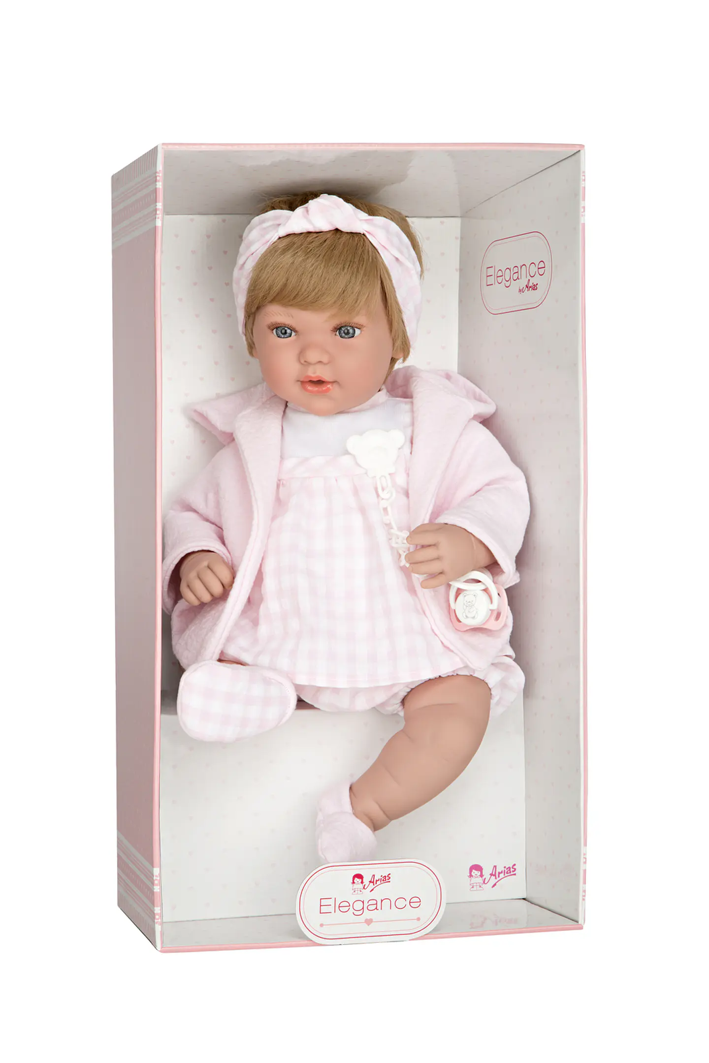 Muñeca 45 cm Iria rubia ropa rosa 3