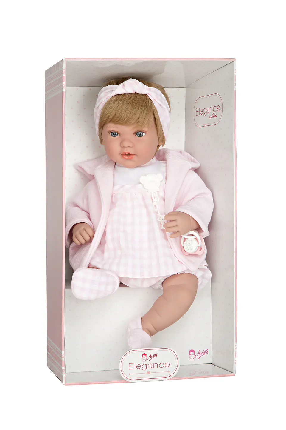 Muñeca 45 cm Iria rubia ropa rosa 3