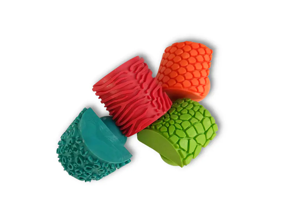 Set de 4 timbres de goma con mango Edukim  1