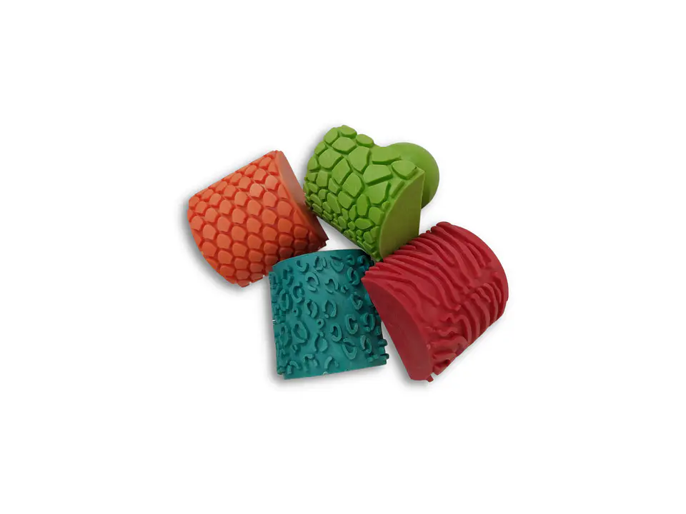 Set de 4 timbres de goma con mango Edukim  3