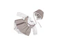 Vestido con gorro y enterito Gris 45 cm - Miniatura 1
