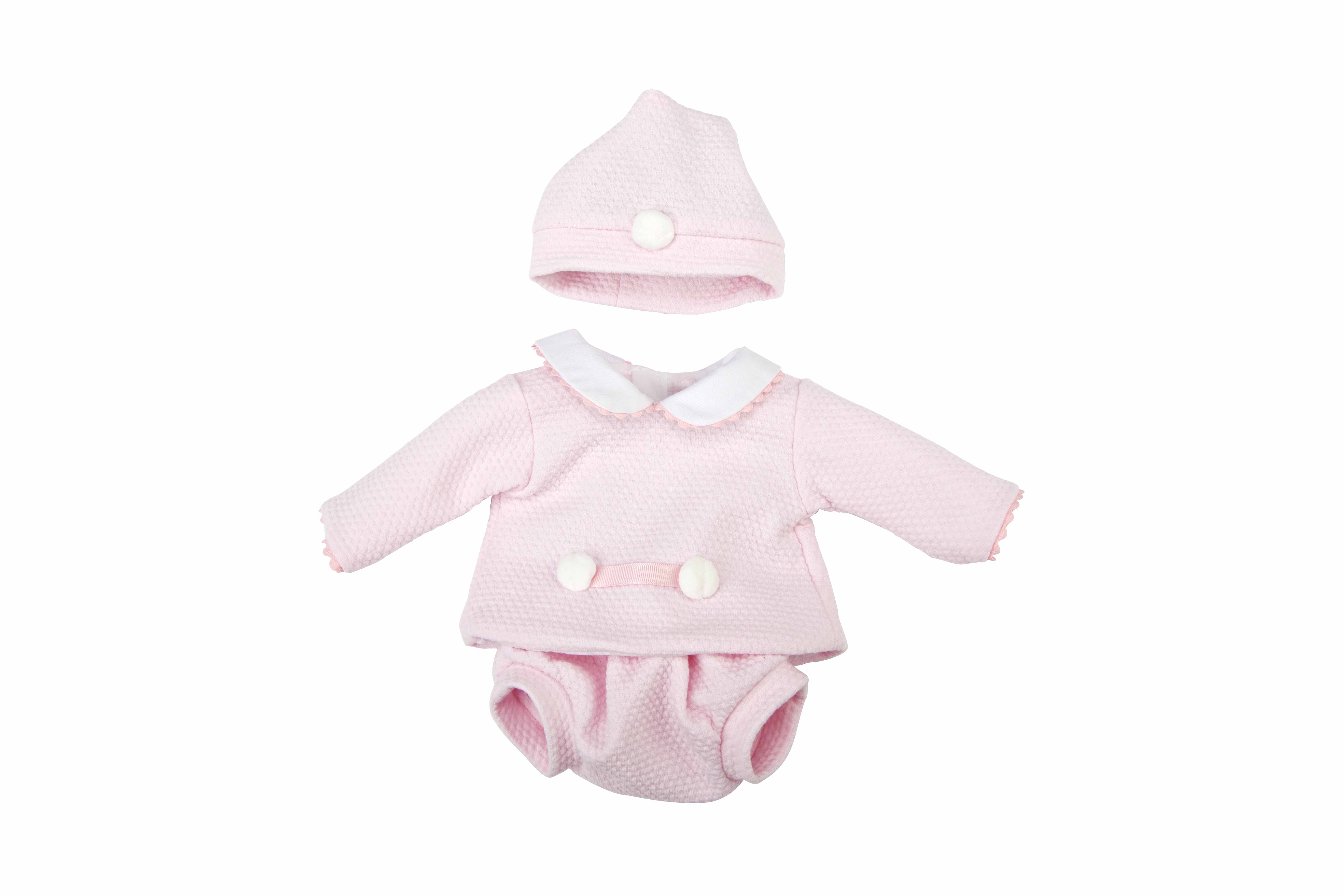 Polerón con gorro y pañal Rosa 40 cm