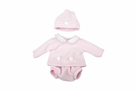 Polerón con gorro y pañal Rosa 40 cm