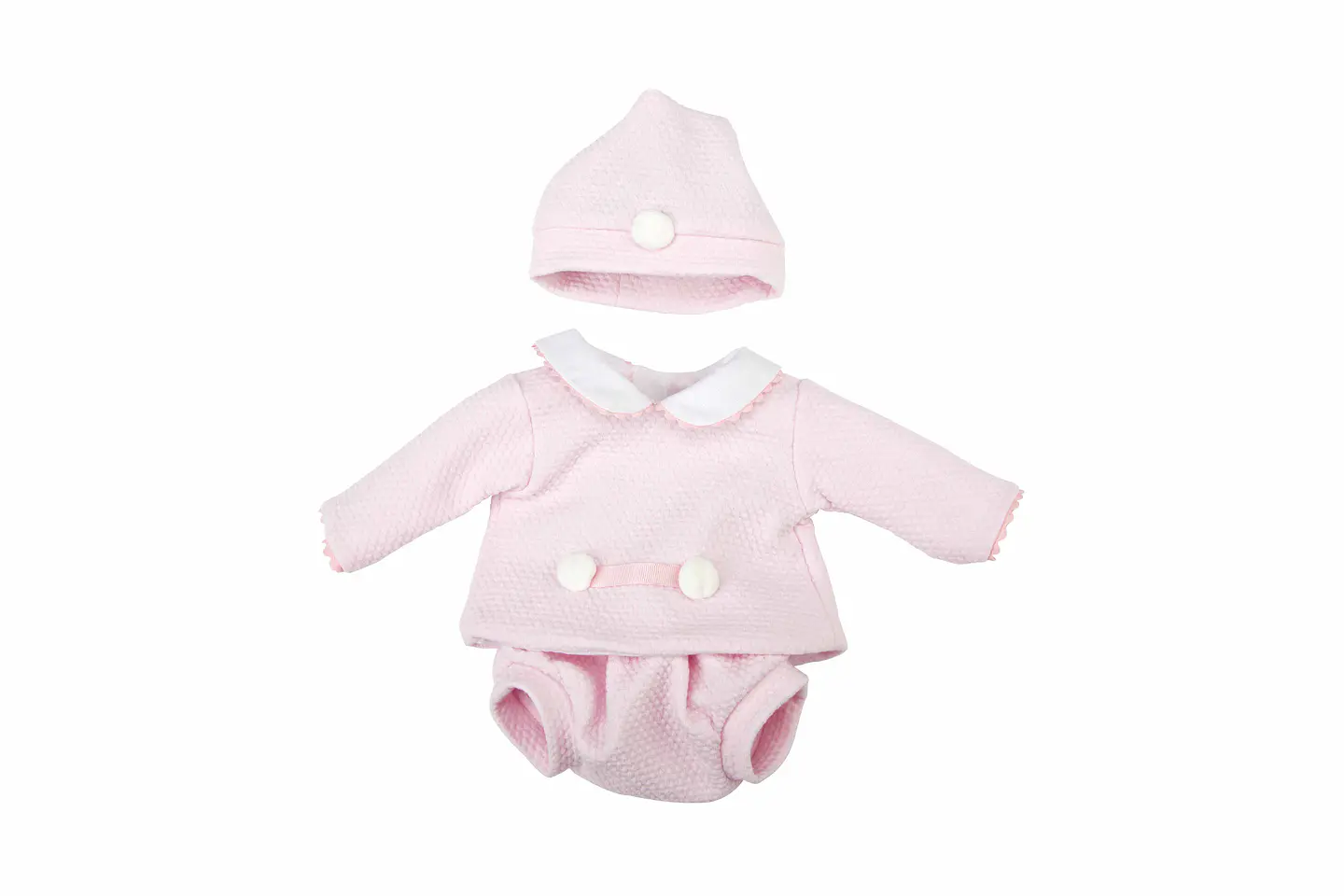 Polerón con gorro y pañal Rosa 40 cm 1