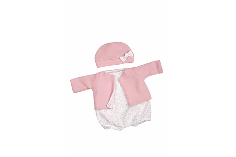 Body con chaleco y gorro Rosa 40 cm