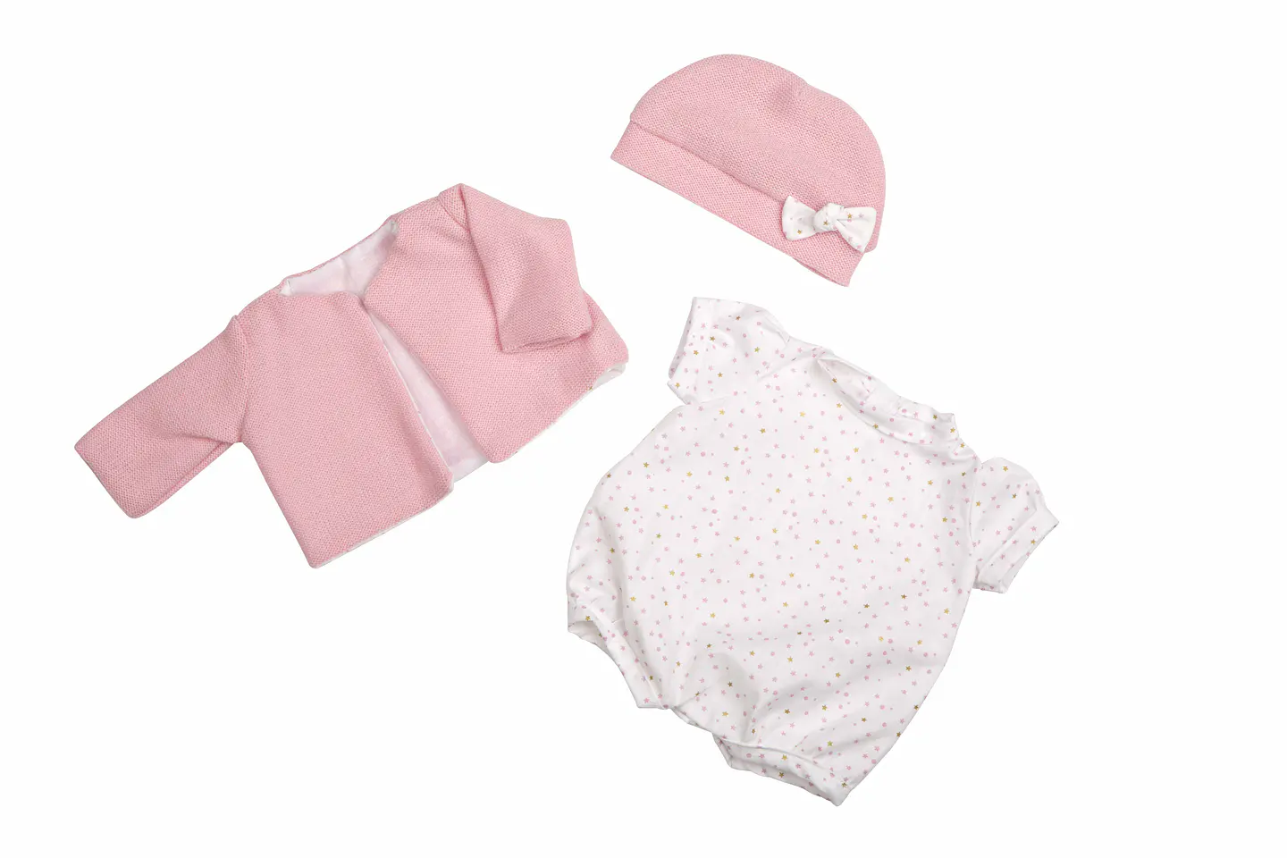 Body con chaleco y gorro Rosa 40 cm 2