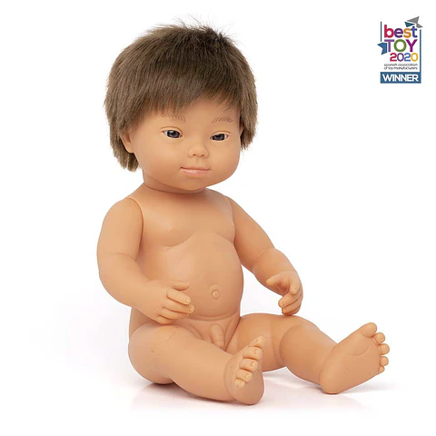 Muñeco Glenn Síndrome Down 38 cm sin ropa