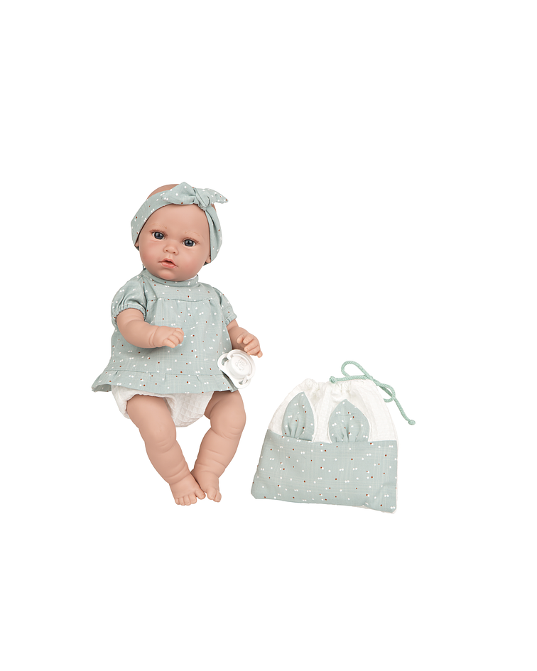 Muñeca 33 cm Nia con pañuelo Gris