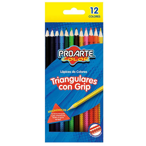 LAPICES DE COLOR PROARTE TRIANGULAR 12 LARGOS
